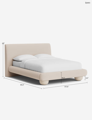 Rigby Platform Bed : White Boucle / Twin