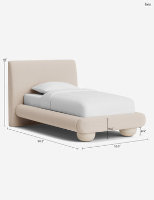 Rigby Platform Bed : White Boucle / Twin