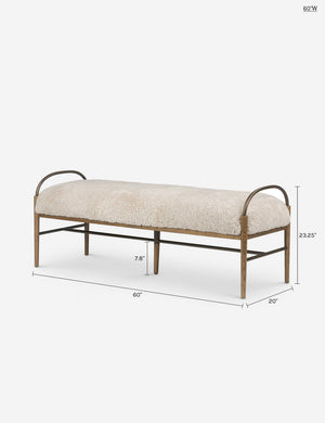 Demi Bench by Amber Lewis x Four Hands : Beige Shearling / 76