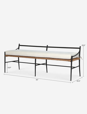 Mae Indoor / Outdoor Dining Bench by Amber Lewis x Four Hands : Flax