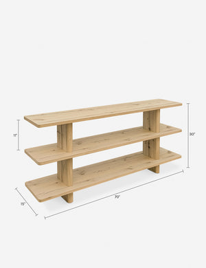 Khaza Low Bookcase : Natural Oak
