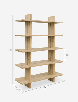 Khaza Tall Bookcase : Natural Oak