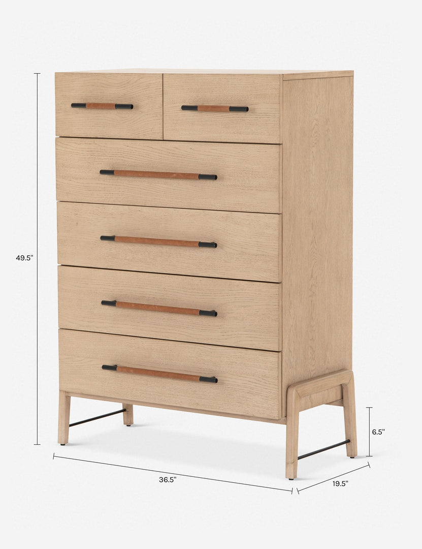 Rosedale 6 Drawer Tall Dresser - Yucca Oak - Four Hands Rosedale 6 Drawer Tall Dresser - Yucca Oak - Four Hands