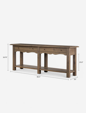 Bayla Console Table by Amber Lewis x Four Hands : Brown Oak