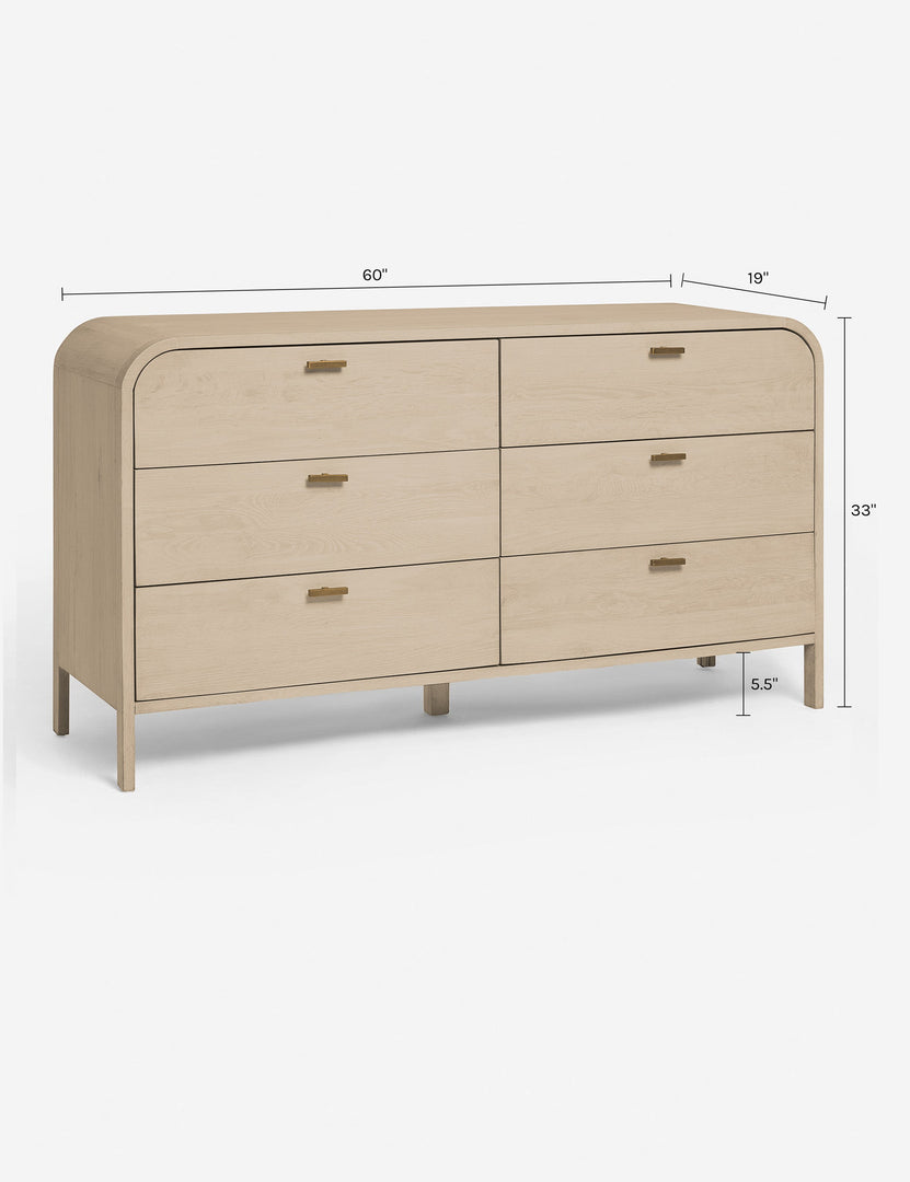 marine dress whites Brooke Curved 6-Drawer Oak Dresser
