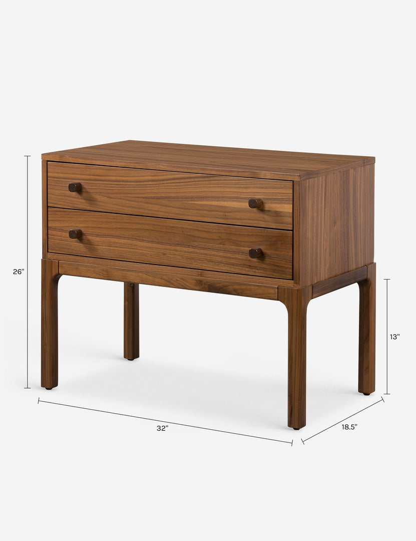 Cameron Wide Walnut Nightstand