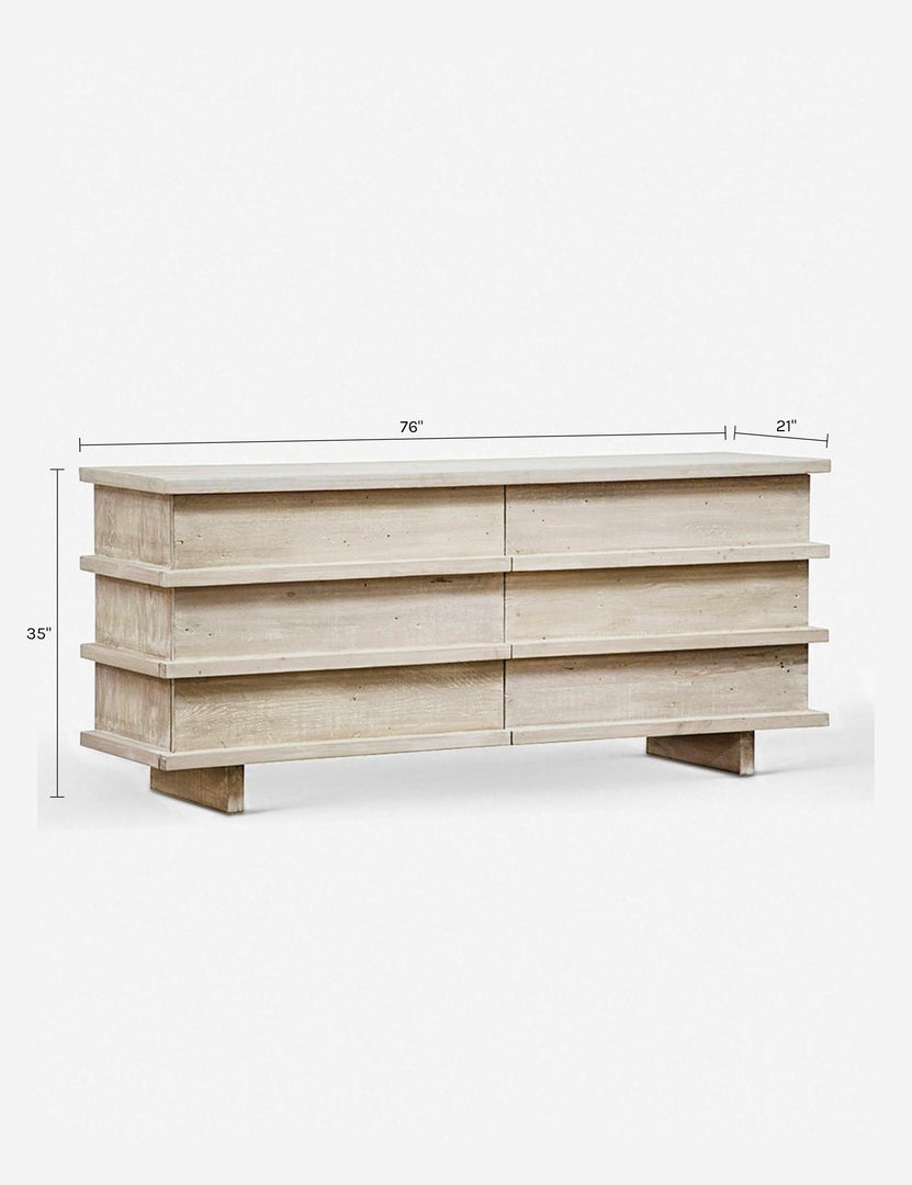 white horizontal dresser Corliss 6-Drawer Modern White Dresser