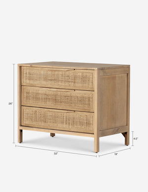 Open Box: Hannah 3-Drawer Nightstand, Natural
