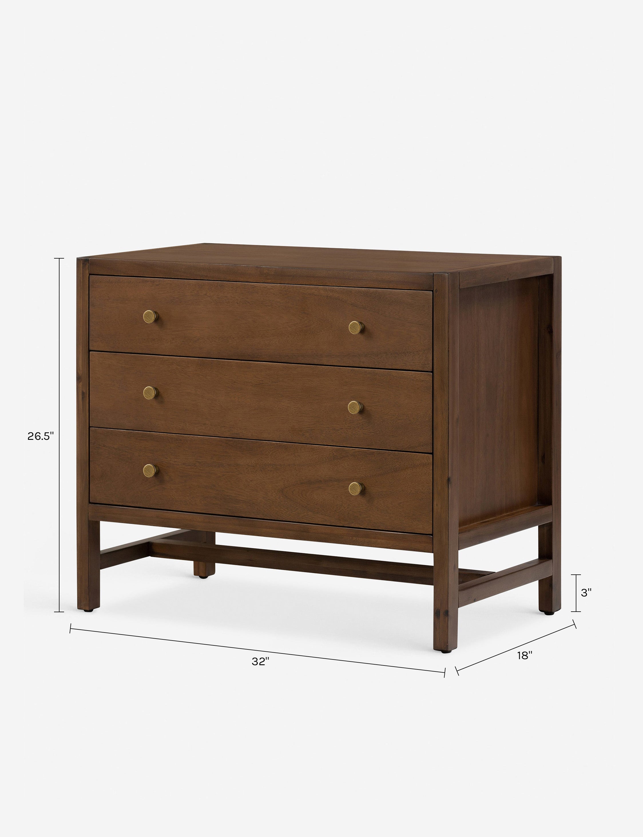 Hardison Wide 3-Drawer Nightstand