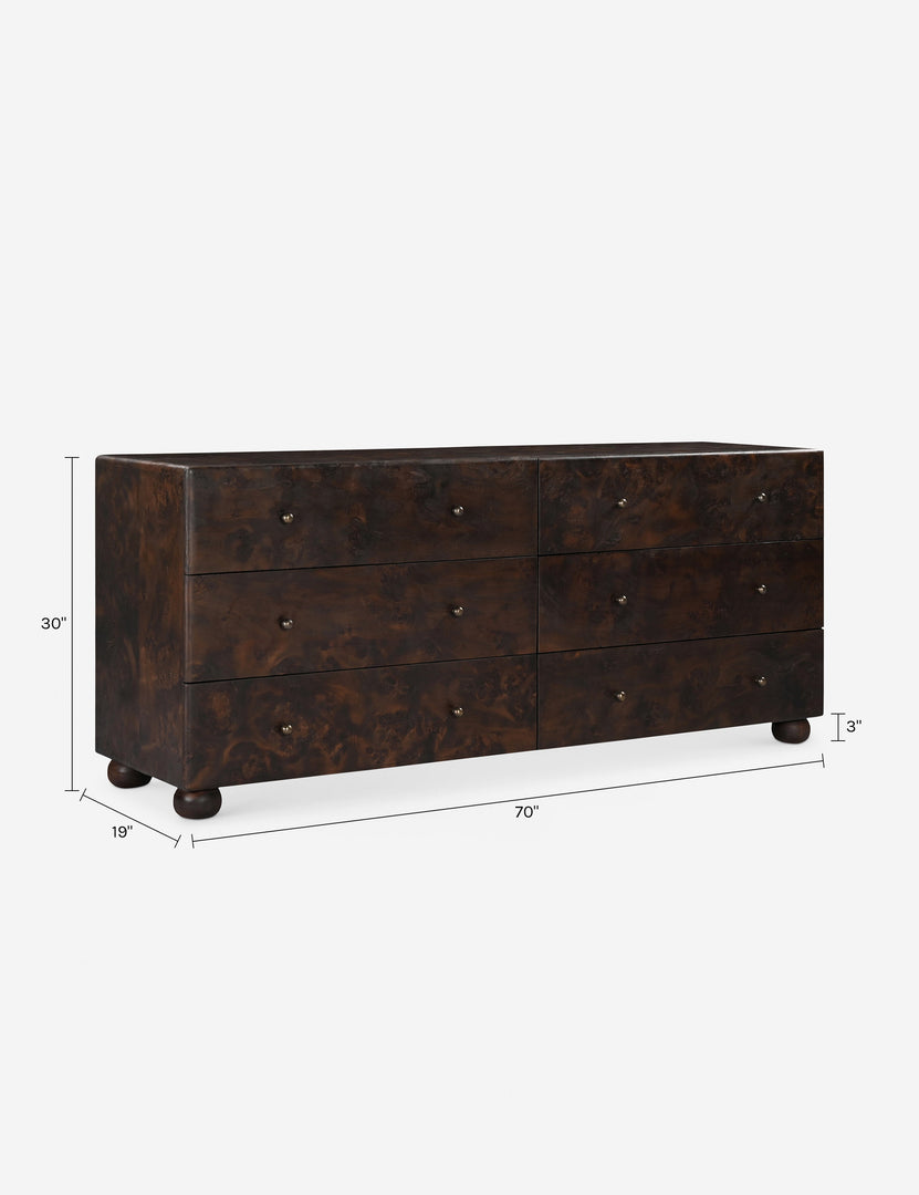 Moe's Home Collection York 6 Drawer Dresser Dark Brown