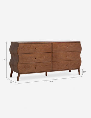 Lasya 6-Drawer Dresser : Cool Brown