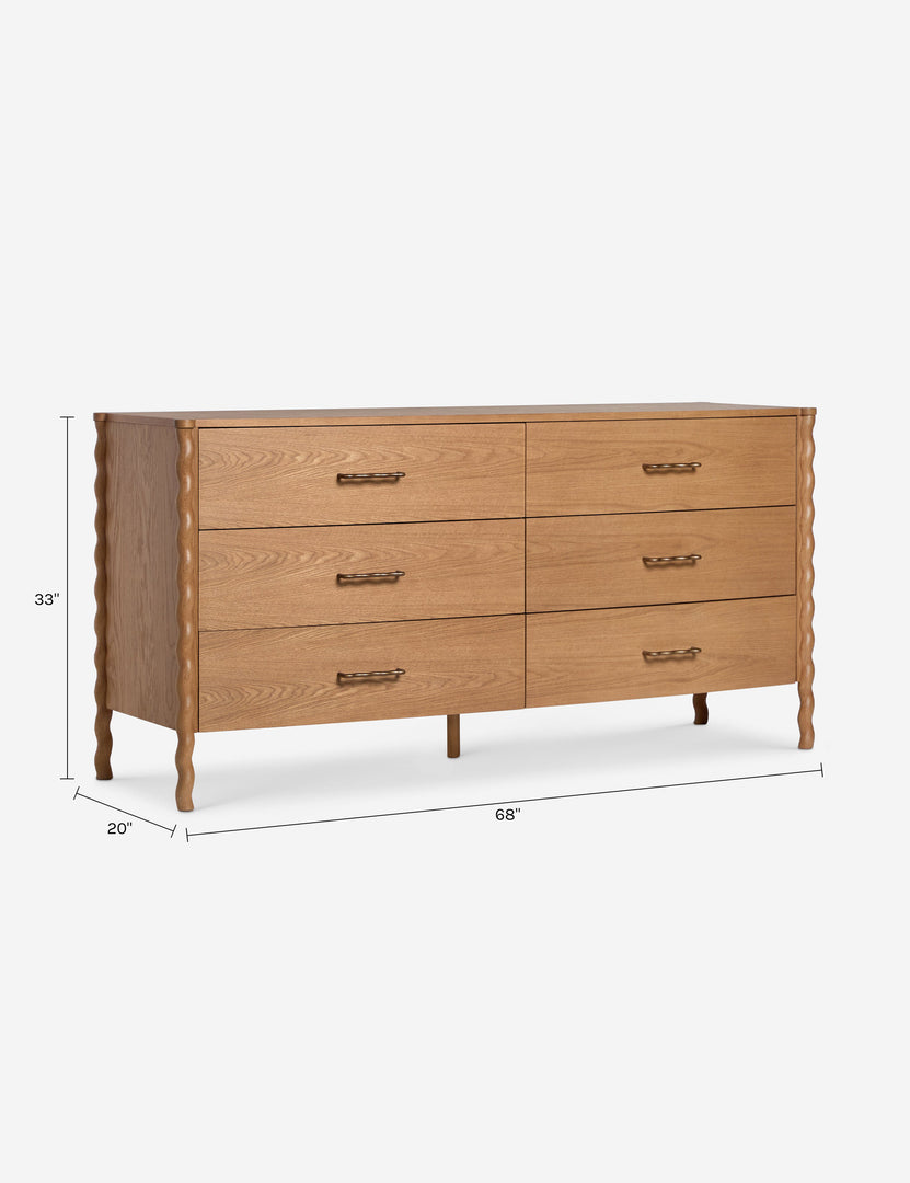 light wood modern dresser Norma 6-Drawer Dresser