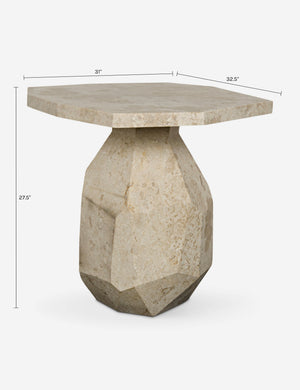 Omalley Side Table : Beige Marble
