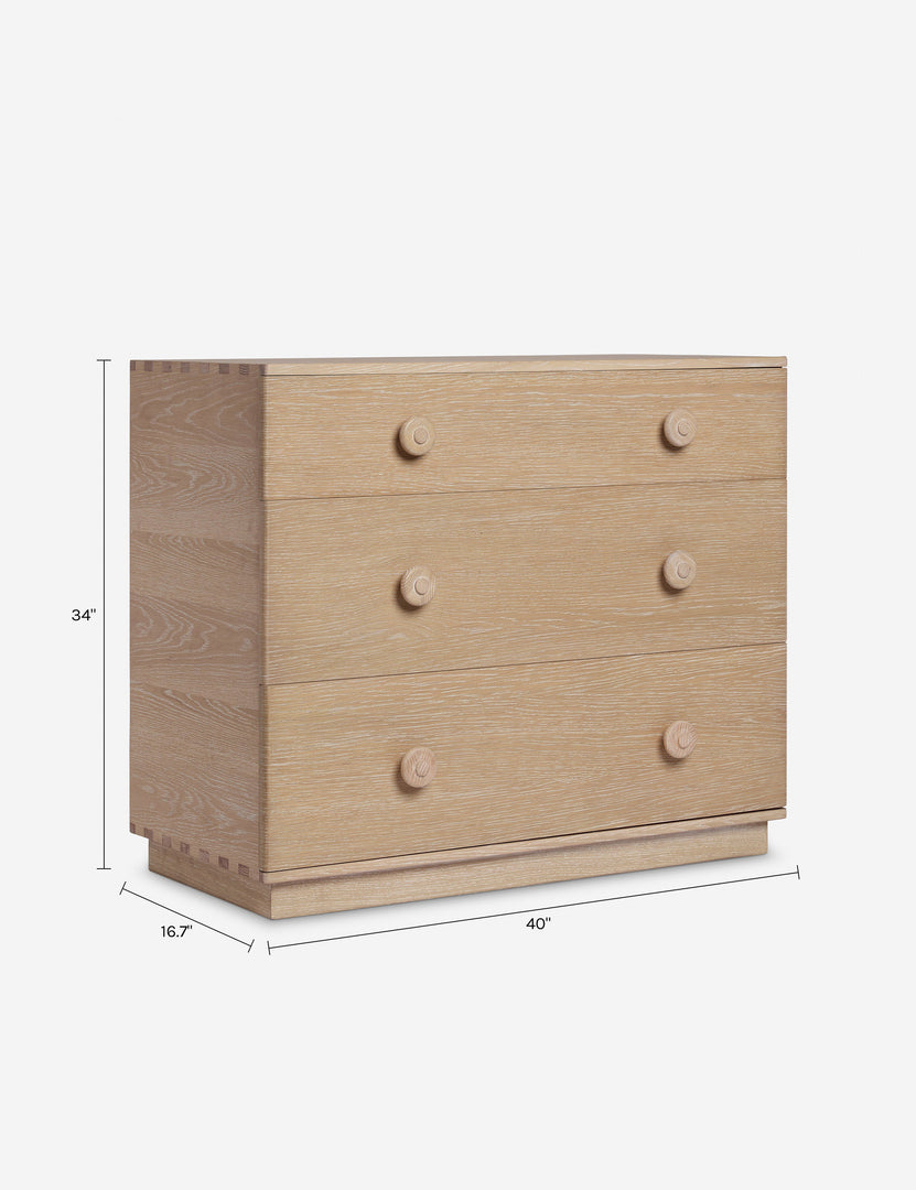 Pickford 3-Drawer Dresser in White Wash