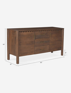 Samantha 3-Drawer Sideboard : Brown