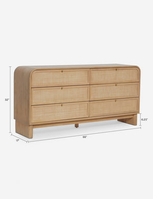Suzette Wide Dresser : Natural Oak