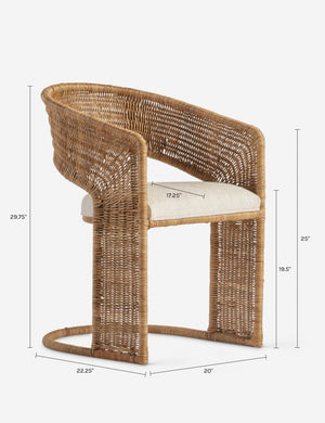 Open Box: Amado Dining Chair, Natural and Linen Weave