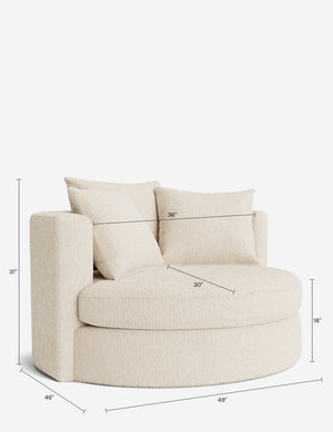 Conti Swivel Chair : Talc Performance Linen