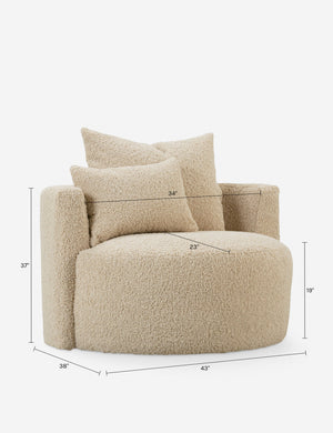 Dawson Swivel Chair : Pebble Performance Linen