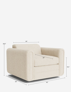 Eleanor Swivel Chair : Flax Performance Cotton Weave