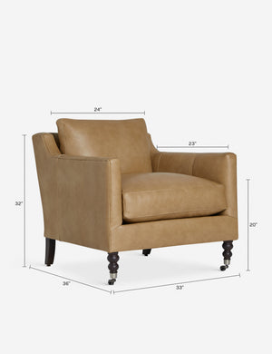 Fabienne Accent Chair : Talc Performance Linen / Latte and Brass