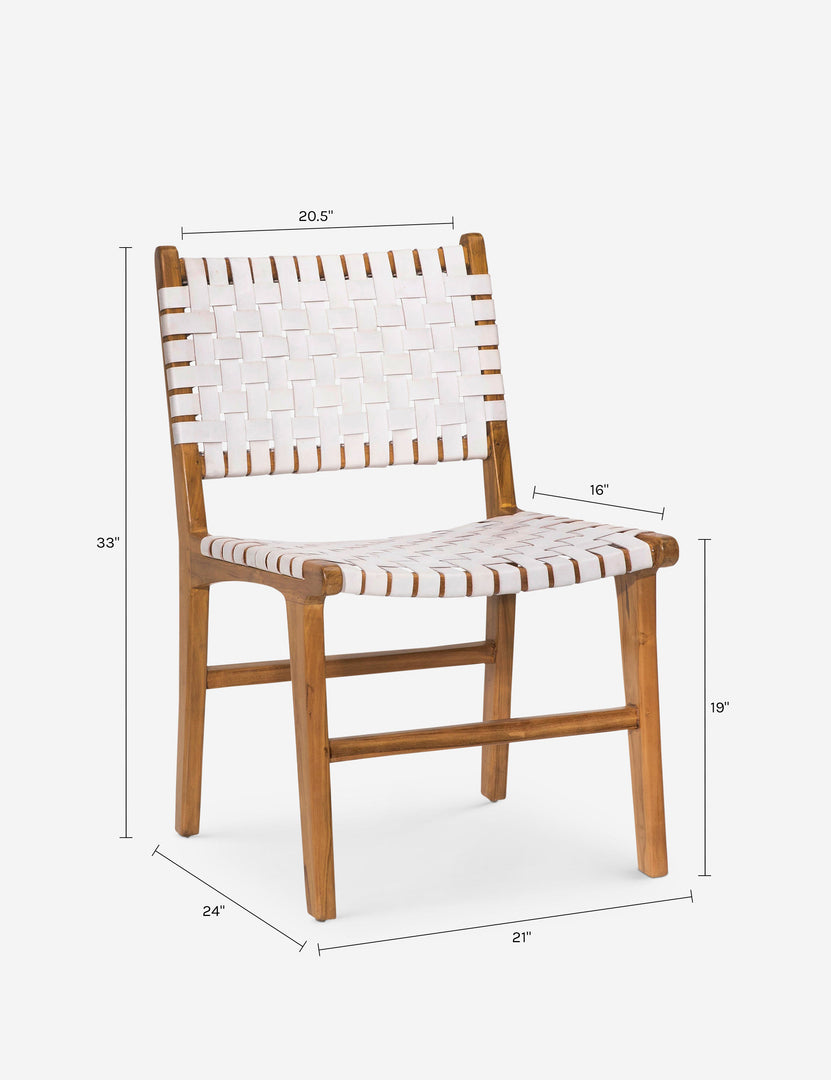 Gallagher Teak + Woven Leather Dining Chair