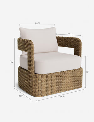 Hadler Outdoor Swivel Lounge Chair : Ivory