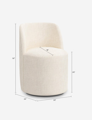 Mckay Swivel Dining Chair : Talc Linen