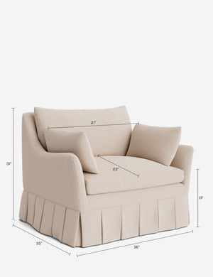 Portola Pleated Accent Chair : Talc Performance Linen