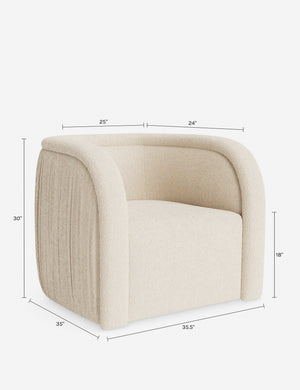 Ricci Swivel Chair : Sand Performance Weave