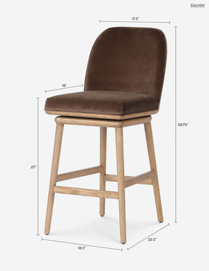 Tenzin Bar and Counter Swivel Stool : Brown / Counter
