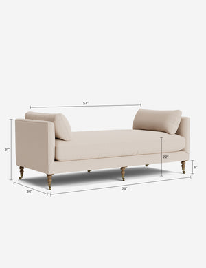 Fabienne Daybed : Talc Performance Linen / Chocolate and Pewter