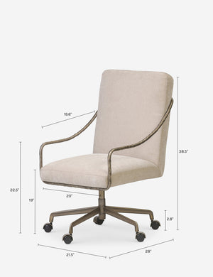 Crispin Desk Chair : Cream