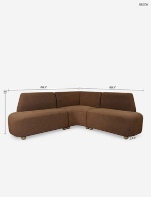 Monique Corner Dining Banquette : Mushroom / 111.5