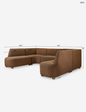 Monique U-Shaped Dining Banquette : Mushroom / 128