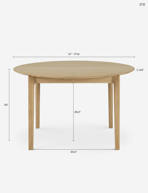 Lambert Extendable Round Dining Table : Natural / 51