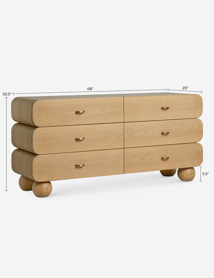 Barberi 6-Drawer Dresser in Light Oak Barberi 6-Drawer Dresser in Light Oak