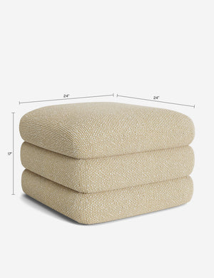Open Box: Babs Ottoman, Ivory Basket Boucle by Sarah Sherman Samuel