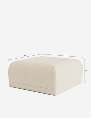 Carson Ottoman : Ivory Modern Boucle