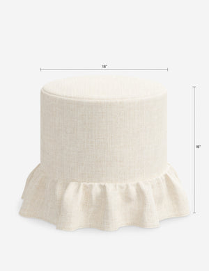 Kitt Round Ottoman : Talc Linen