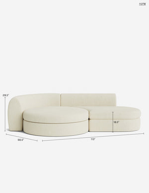 Buckley Modular Chaise Sectional Sofa : Mushroom Performance Weave / 113