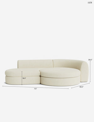 Buckley Modular Chaise Sectional Sofa : Mushroom Performance Weave / 113