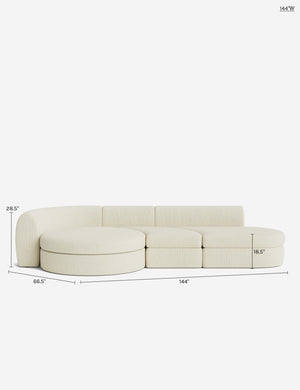 Buckley Modular Chaise Sectional Sofa : Mushroom Performance Weave / 113