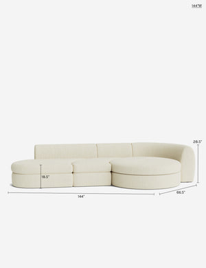 Buckley Modular Chaise Sectional Sofa : Mushroom Performance Weave / 113