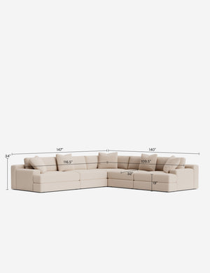 Felton Corner Sectional Sofa : Ivory Modern Boucle