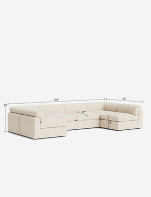Kingaby Modular U-Shaped Sectional Sofa : Sage Performance Striated Velvet