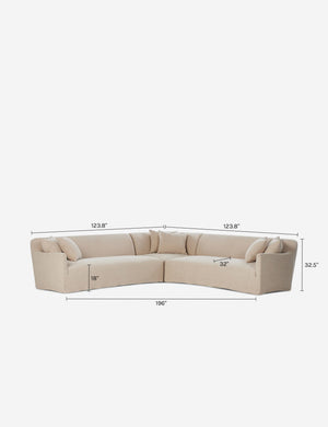 Lowell Slipcover Sectional Sofa by Amber Lewis x Four Hands : Dune
