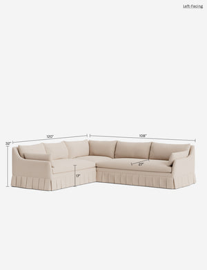 Portola Luxe Depth Pleated Corner Sectional Sofa : Sage Performance Striated Velvet / Right-Facing