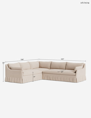 Portola Luxe Depth Pleated Corner Sectional Sofa : Sage Performance Striated Velvet / Right-Facing