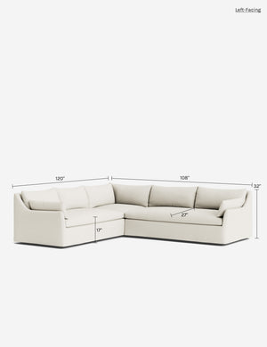Portola Luxe Depth Slipcover Corner Sectional Sofa : Pool Performance Cotton Weave / Right-Facing